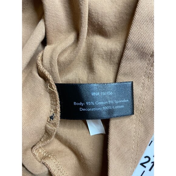 Boston Proper Peplum Wrap Top M Tan Lace-Trim V Neck Boho Chic Cottagecore - Picture 5 of 9